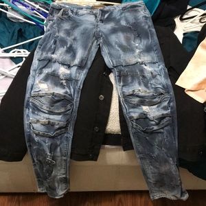 Men’s ripped jeans Crysp Denim Paint splatter